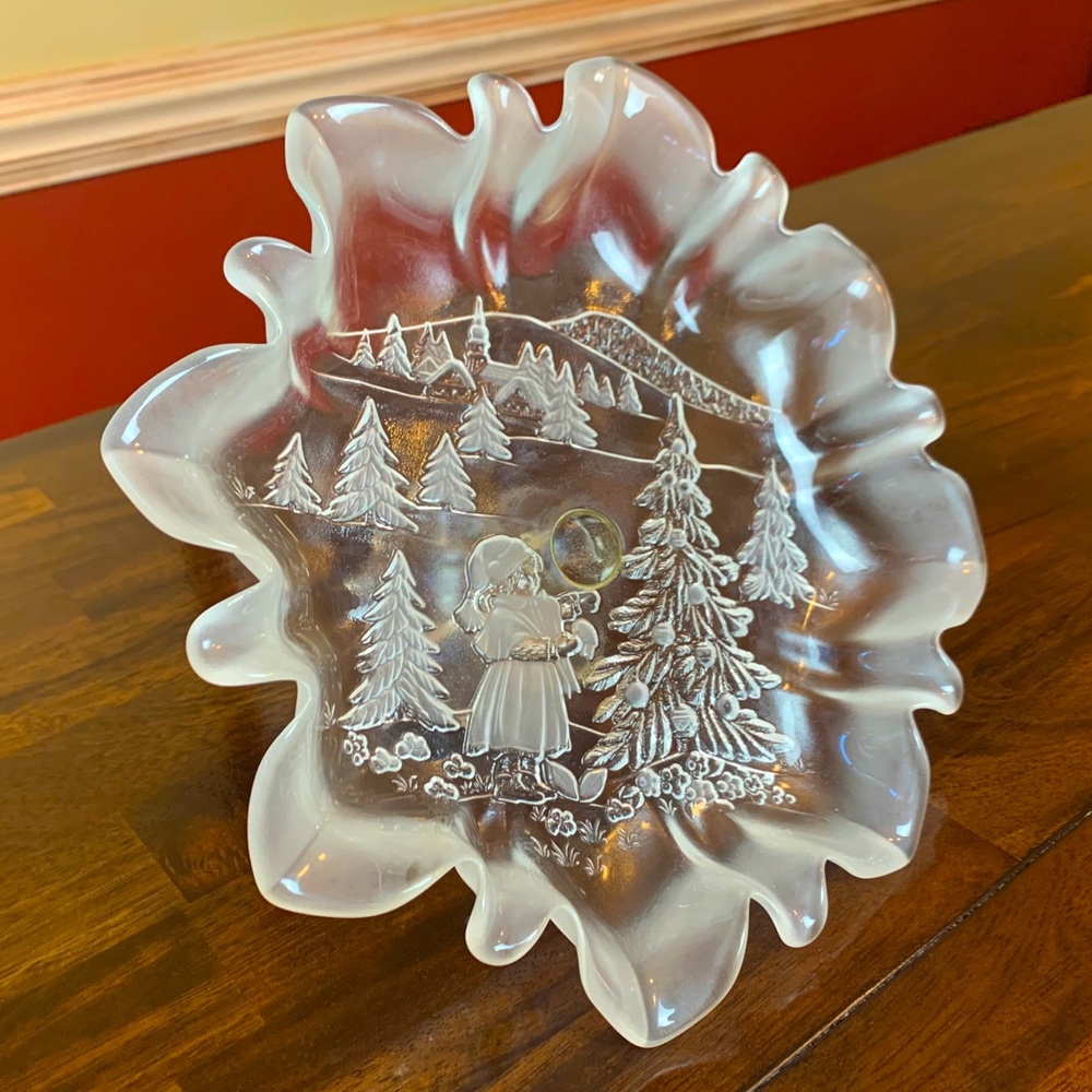 Frosted Christmas Candy Dish by Mikasa